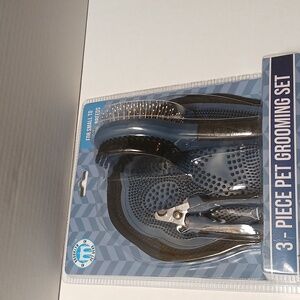 Pet Grooming 3 Piece Set Black Blue 3-Way For Small to Medium Breeds NWT
